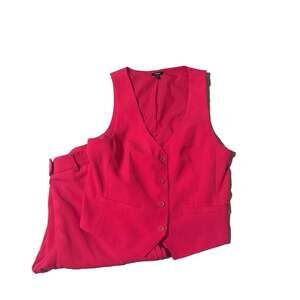 Pink Express Editor Studio Stretch Twill Five Button Blazer Vest Suit